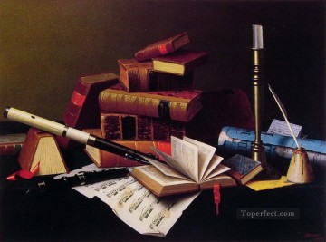 静物 Painting - 音楽と文学 ウィリアム・ハーネットの静物画